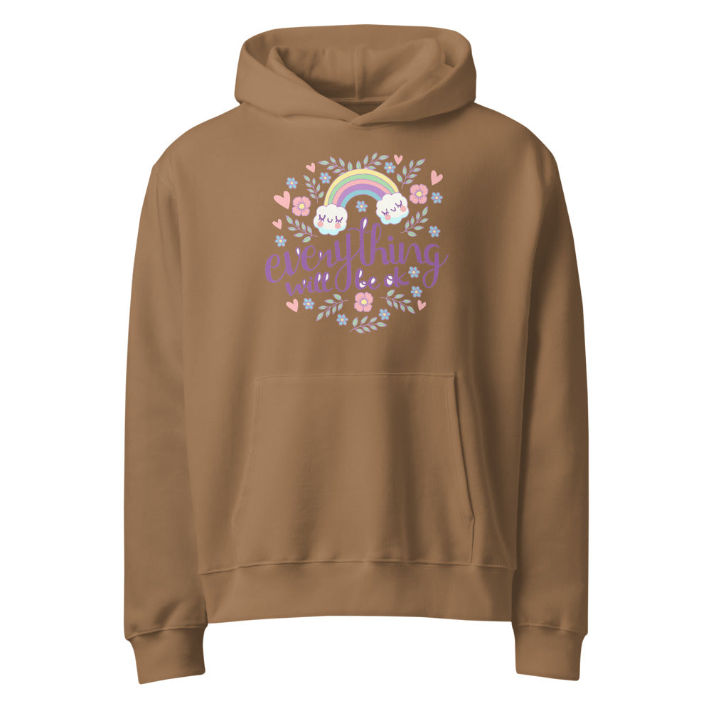 Rainbow - Everything will be ok | Unisex Oversized Heavyweight Hoodie | Bella + Canvas 4719