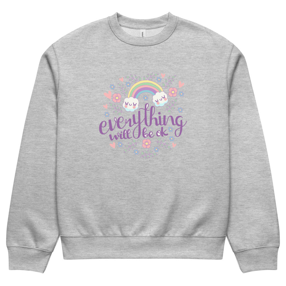 Rainbow - Everything will be ok | Unisex Oversized Heavyweight Sweatshirt | Bella + Canvas 4711