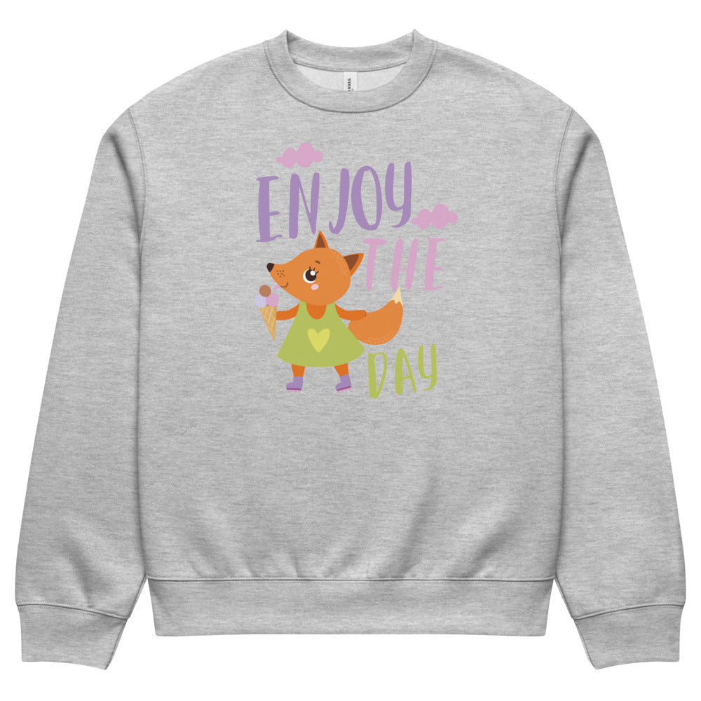Orange fox - Ẹnoy the day | Unisex Oversized Heavyweight Sweatshirt | Bella + Canvas 4711