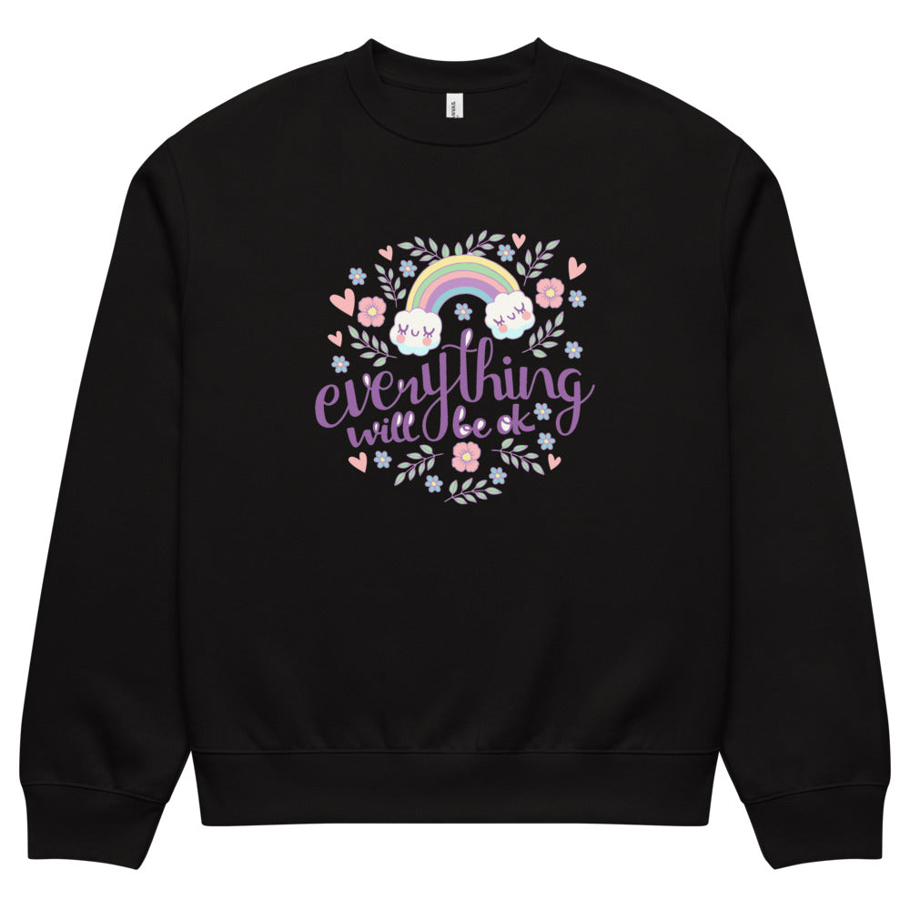 Rainbow - Everything will be ok | Unisex Oversized Heavyweight Sweatshirt | Bella + Canvas 4711