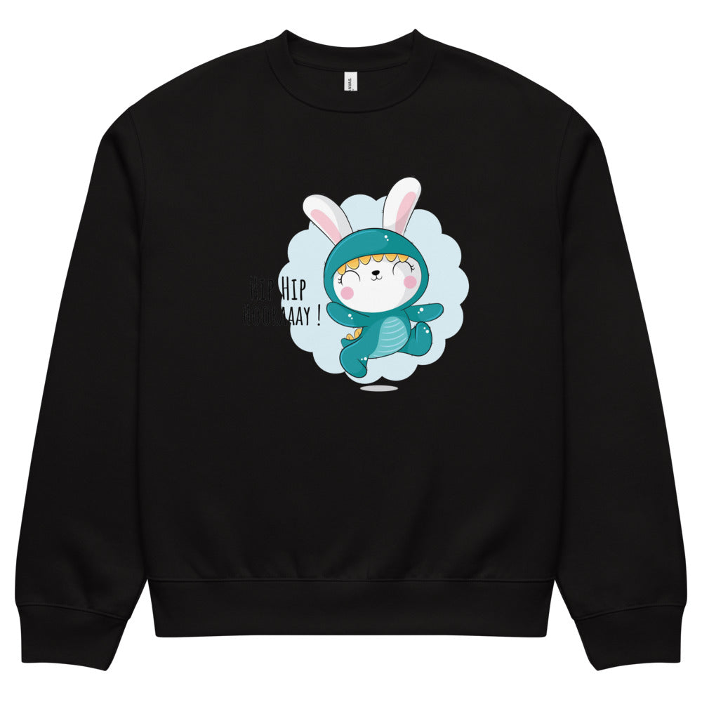 Green rabbit - HIP HIP HOORAAAY | Unisex Oversized Heavyweight Sweatshirt | Bella + Canvas 4711