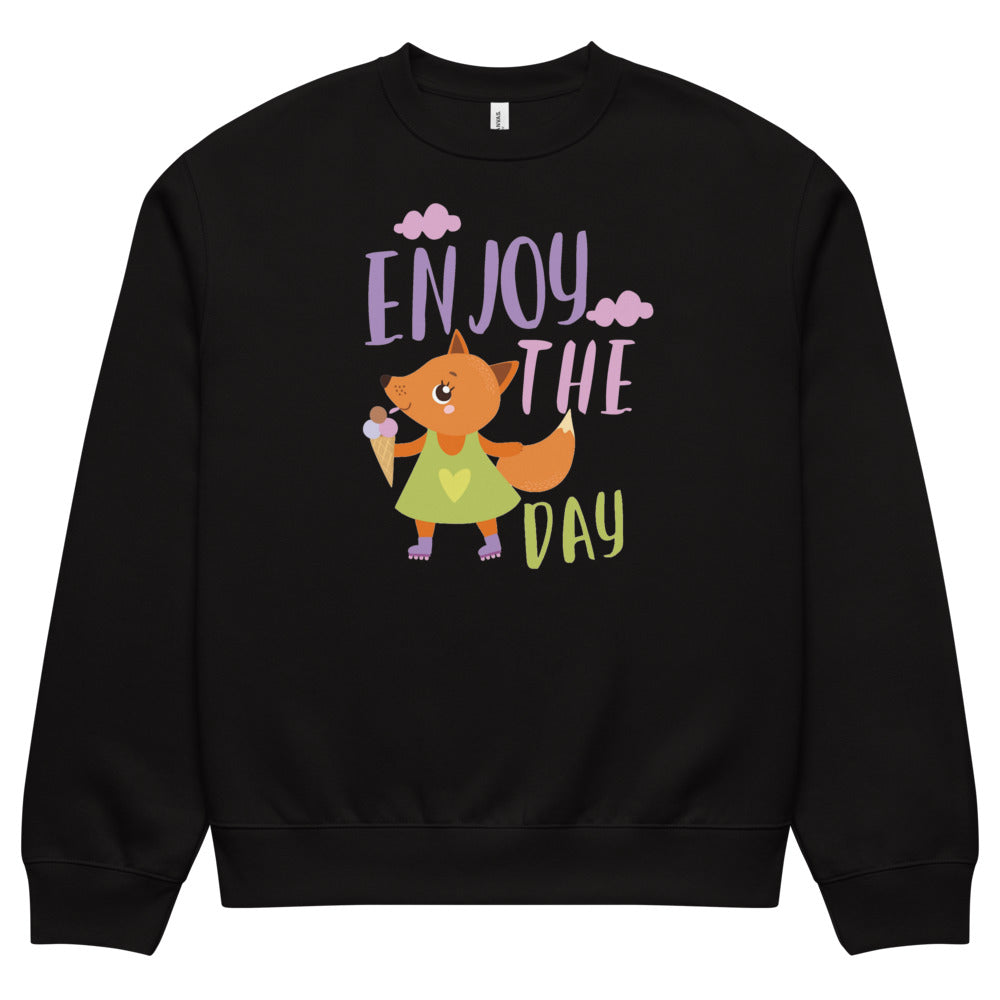Orange fox - Ẹnoy the day | Unisex Oversized Heavyweight Sweatshirt | Bella + Canvas 4711