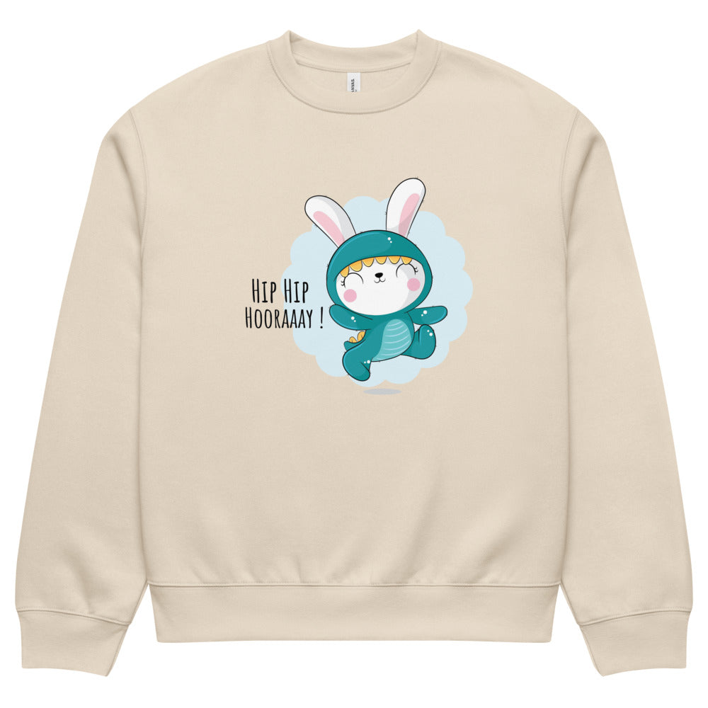 Green rabbit - HIP HIP HOORAAAY | Unisex Oversized Heavyweight Sweatshirt | Bella + Canvas 4711
