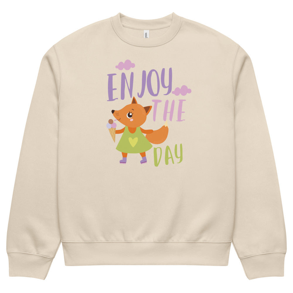 Orange fox - Ẹnoy the day | Unisex Oversized Heavyweight Sweatshirt | Bella + Canvas 4711