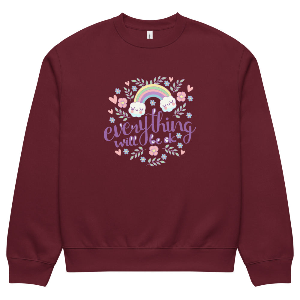 Rainbow - Everything will be ok | Unisex Oversized Heavyweight Sweatshirt | Bella + Canvas 4711