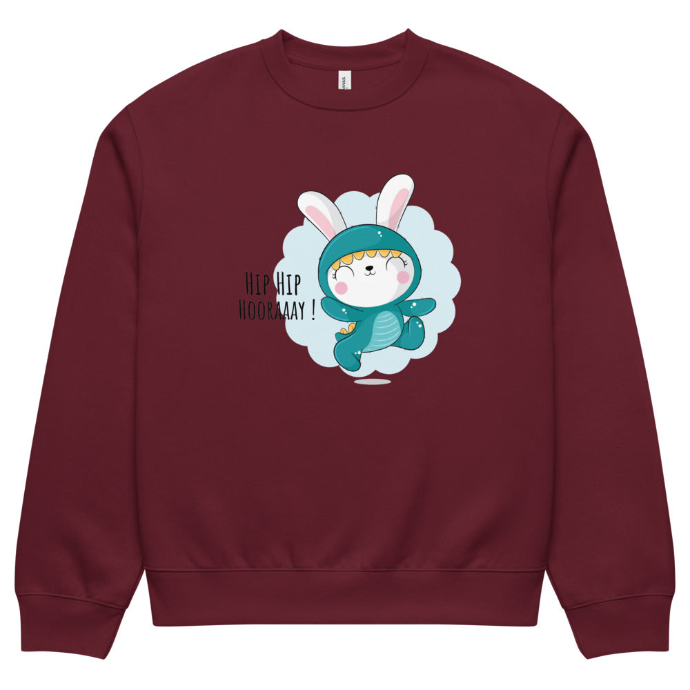 Green rabbit - HIP HIP HOORAAAY | Unisex Oversized Heavyweight Sweatshirt | Bella + Canvas 4711