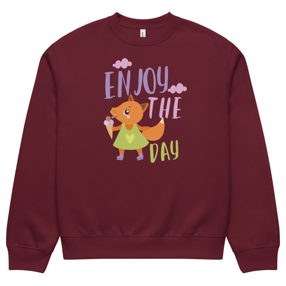 Orange fox - Ẹnoy the day | Unisex Oversized Heavyweight Sweatshirt | Bella + Canvas 4711