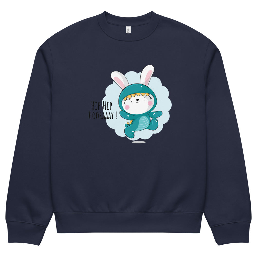 Green rabbit - HIP HIP HOORAAAY | Unisex Oversized Heavyweight Sweatshirt | Bella + Canvas 4711