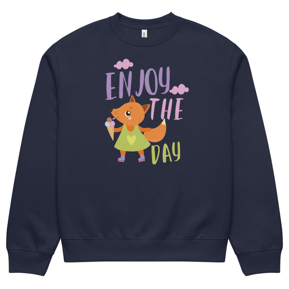 Orange fox - Ẹnoy the day | Unisex Oversized Heavyweight Sweatshirt | Bella + Canvas 4711