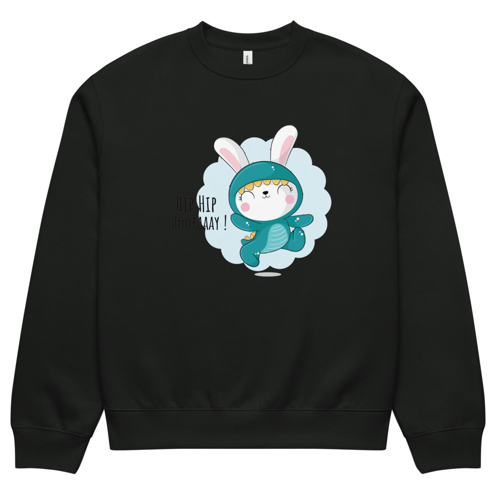 Green rabbit - HIP HIP HOORAAAY | Unisex Oversized Heavyweight Sweatshirt | Bella + Canvas 4711