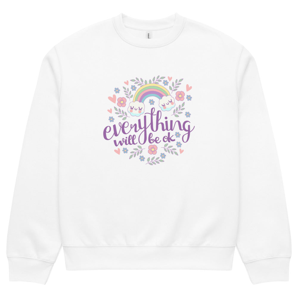Rainbow - Everything will be ok | Unisex Oversized Heavyweight Sweatshirt | Bella + Canvas 4711