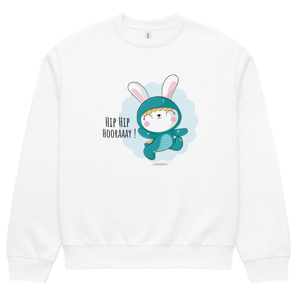 Green rabbit - HIP HIP HOORAAAY | Unisex Oversized Heavyweight Sweatshirt | Bella + Canvas 4711