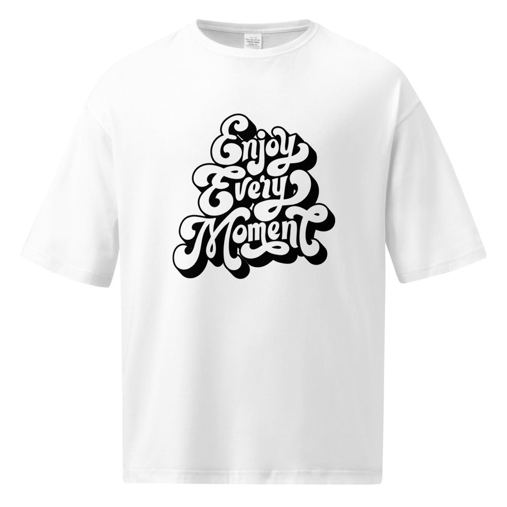 Enjoy every moments white | Unisex Oversized T-Shirt | United Athle 5508-01