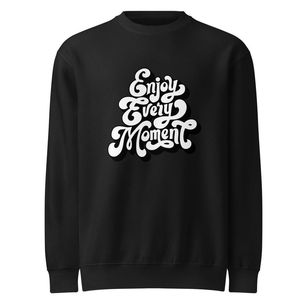 Enjoy every moments white | Unisex Premium Crew Neck Sweatshirt | Lane Seven LS14004
