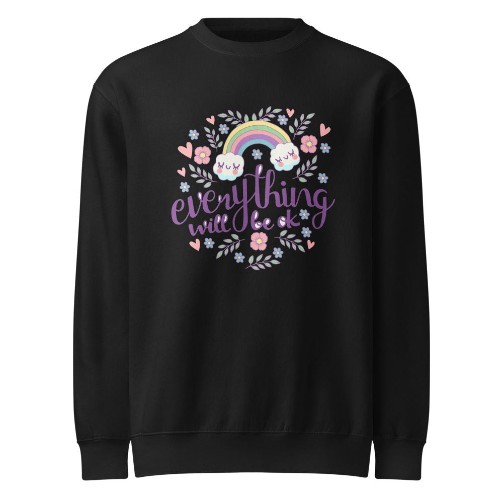 Rainbow - Everything will be ok | Unisex Premium Crew Neck Sweatshirt | Lane Seven LS14004