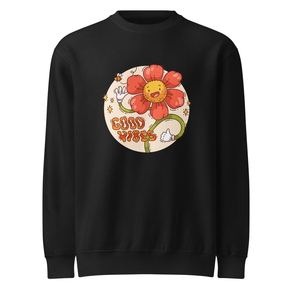 Good vides | Unisex Premium Crew Neck Sweatshirt | Lane Seven LS14004