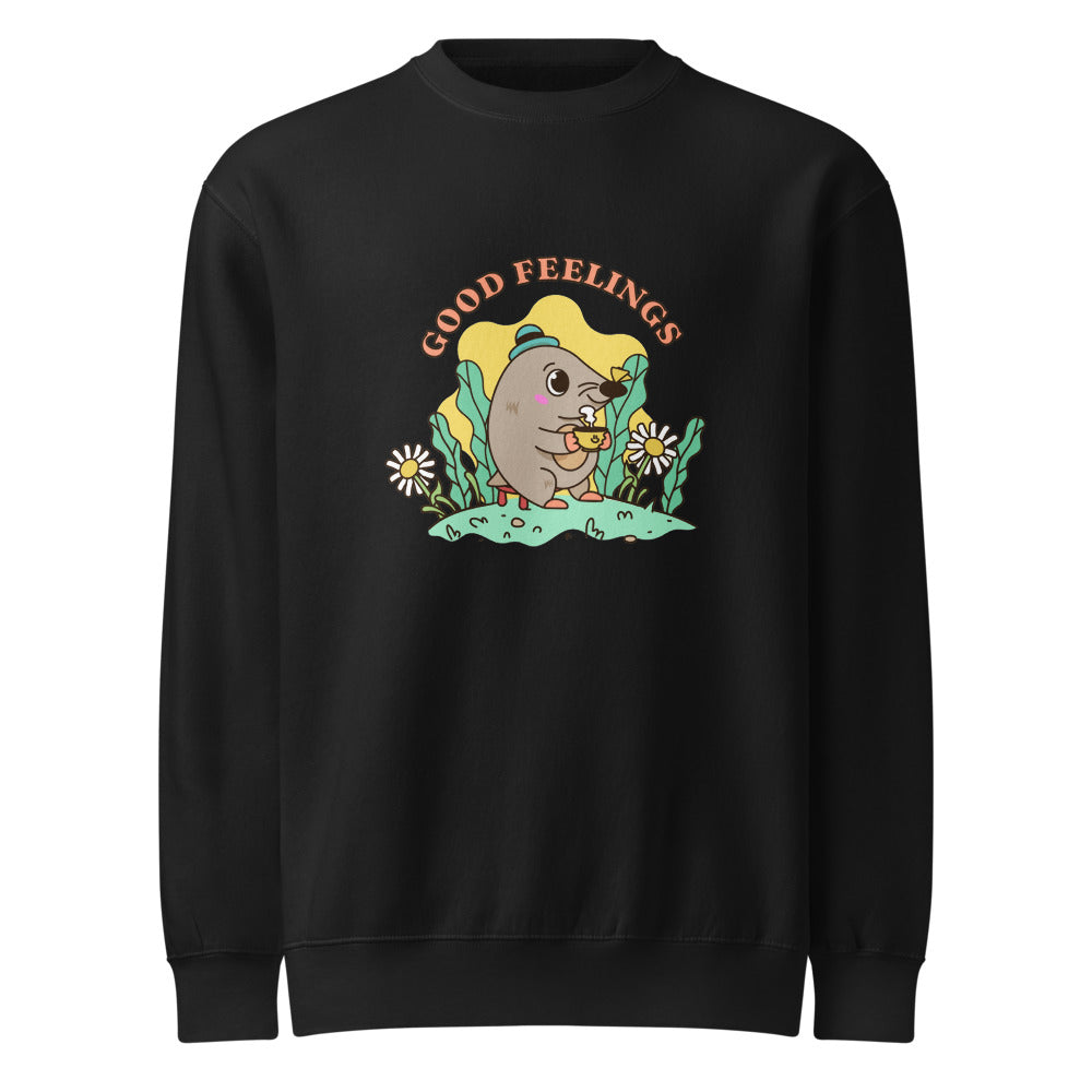 Good feelings | Unisex Premium Crew Neck Sweatshirt | Lane Seven LS14004