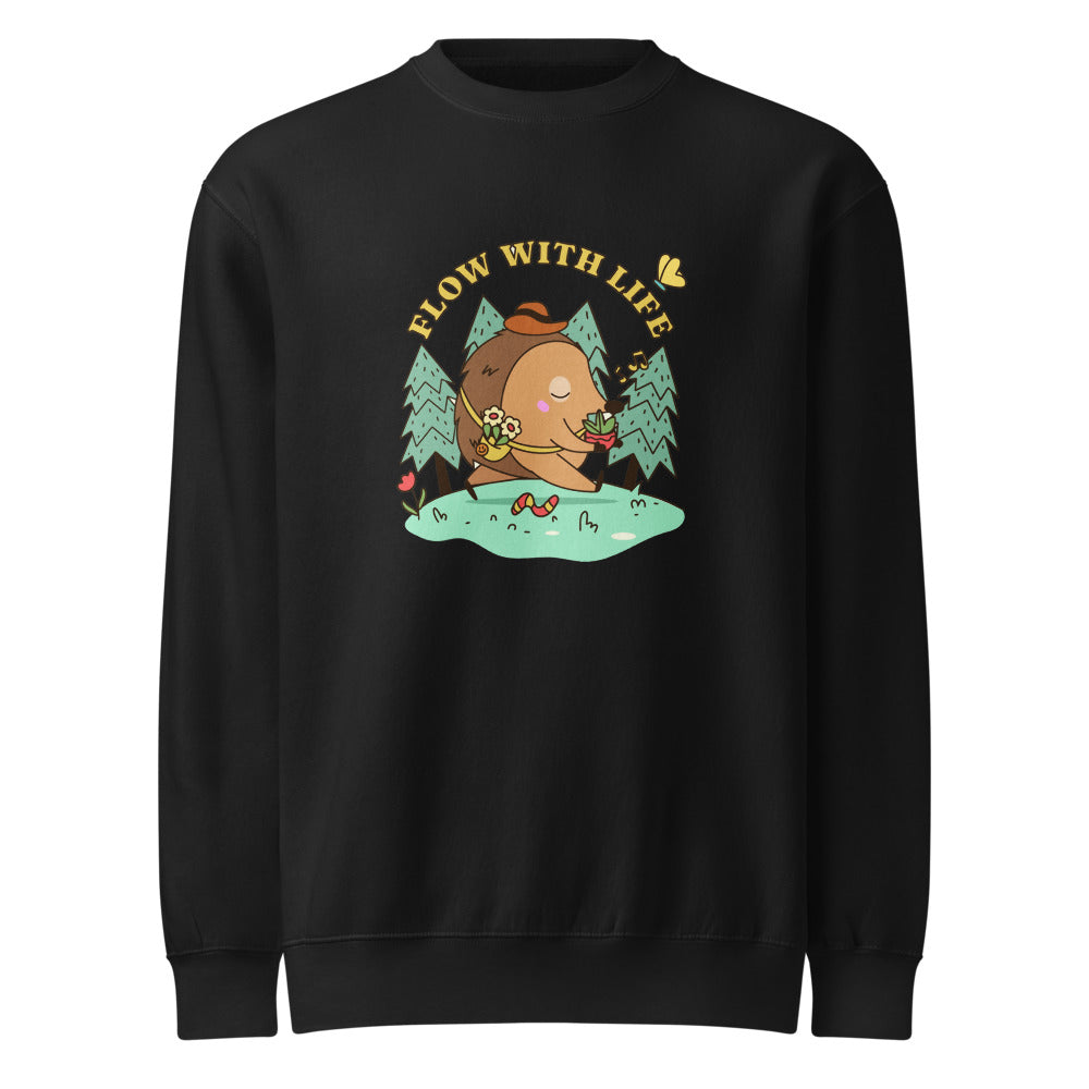 Flow with life | Unisex Premium Crew Neck Sweatshirt | Lane Seven LS14004
