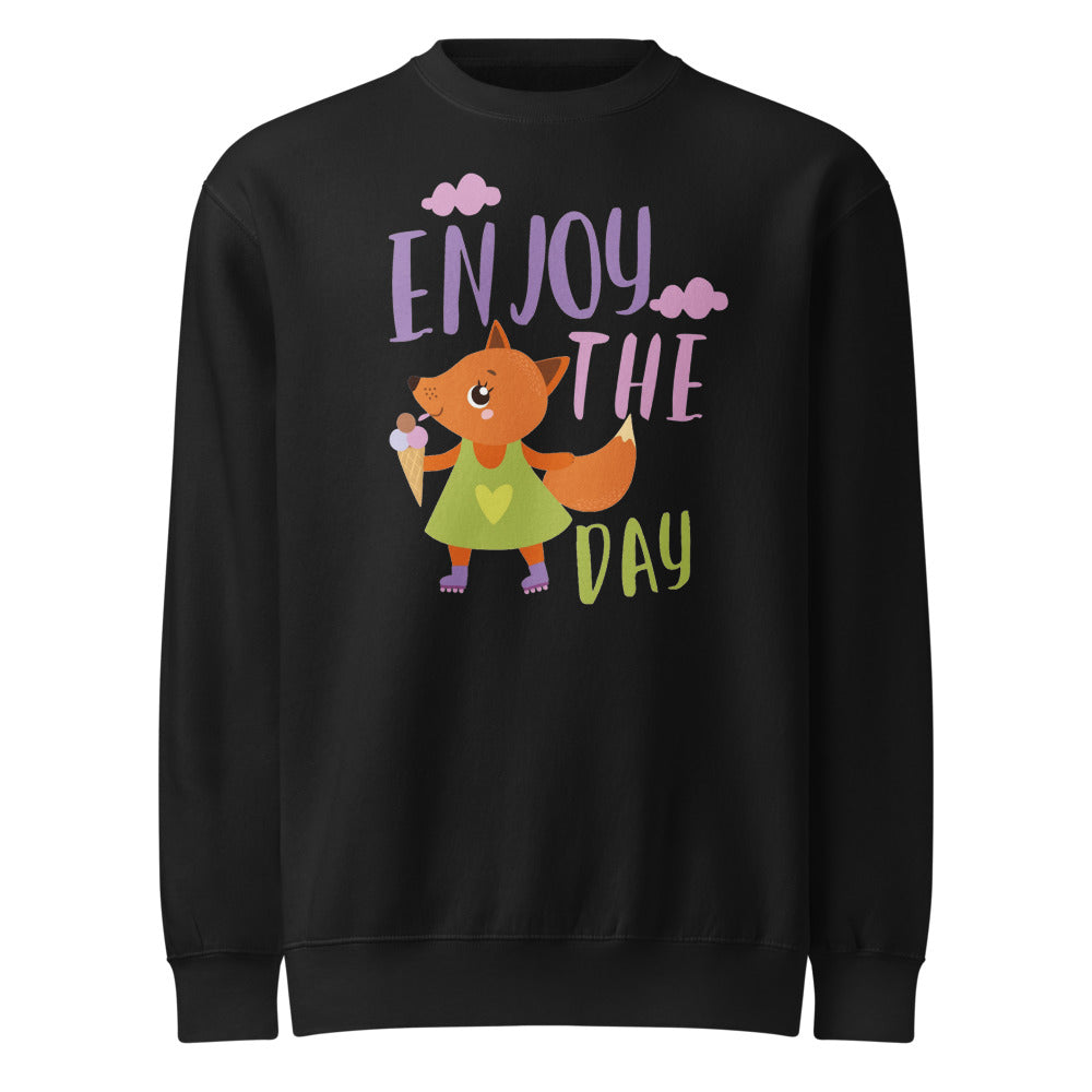 Orange fox - Ẹnoy the day | Unisex Premium Crew Neck Sweatshirt | Lane Seven LS14004