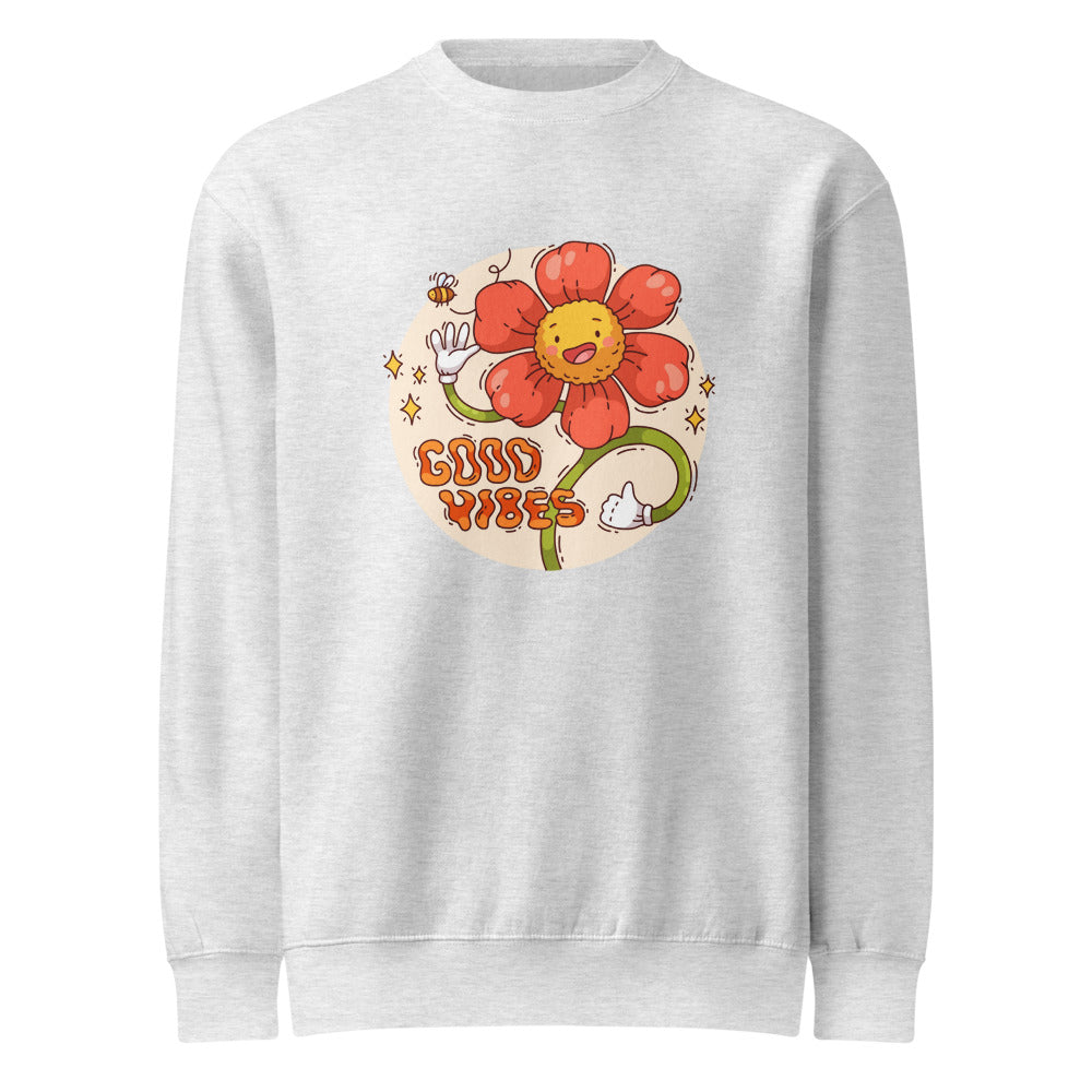Good vides | Unisex Premium Crew Neck Sweatshirt | Lane Seven LS14004