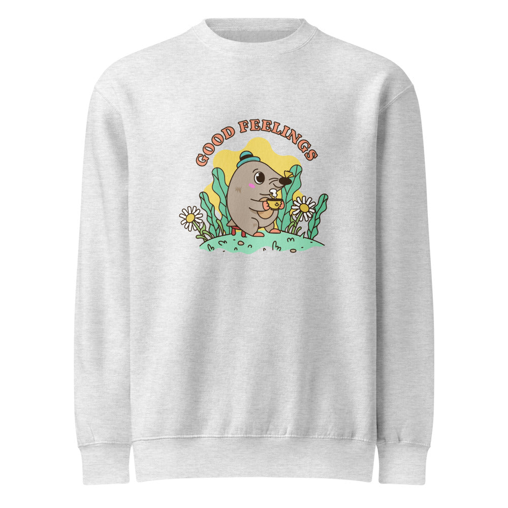 Good feelings | Unisex Premium Crew Neck Sweatshirt | Lane Seven LS14004