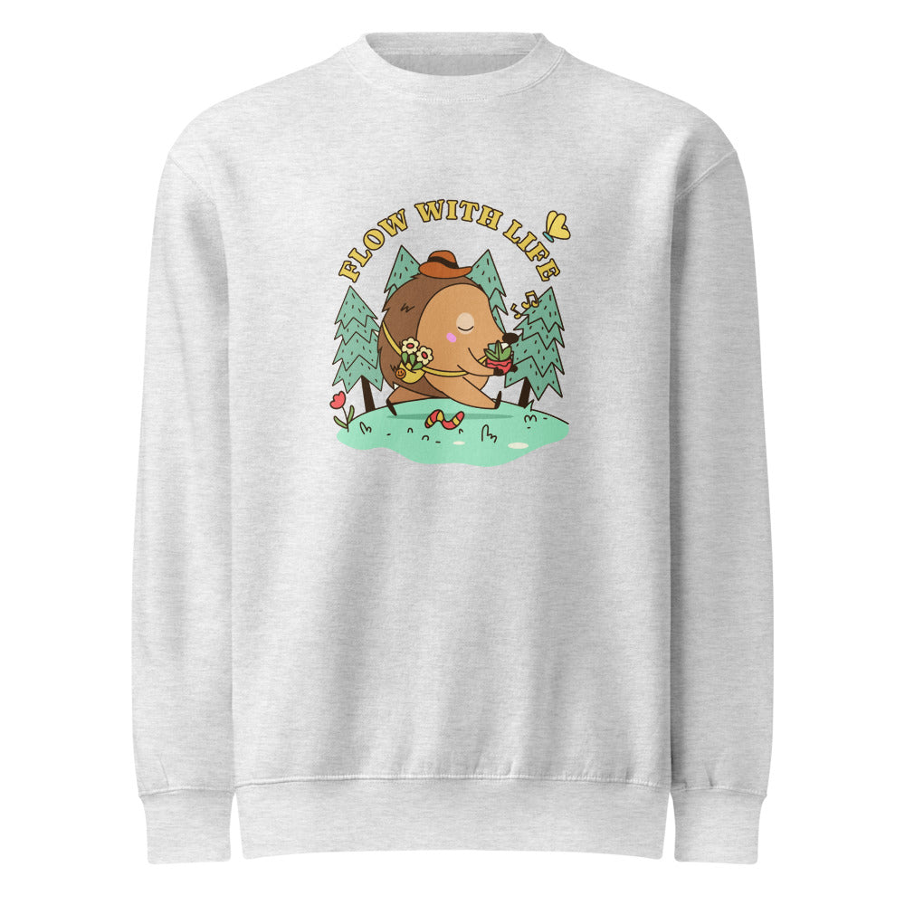 Flow with life | Unisex Premium Crew Neck Sweatshirt | Lane Seven LS14004