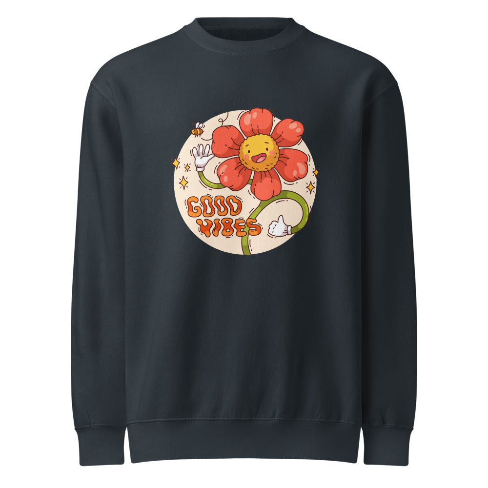 Good vides | Unisex Premium Crew Neck Sweatshirt | Lane Seven LS14004