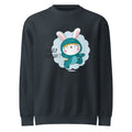 Green rabbit - HIP HIP HOORAAAY | Unisex Premium Crew Neck Sweatshirt | Lane Seven LS14004