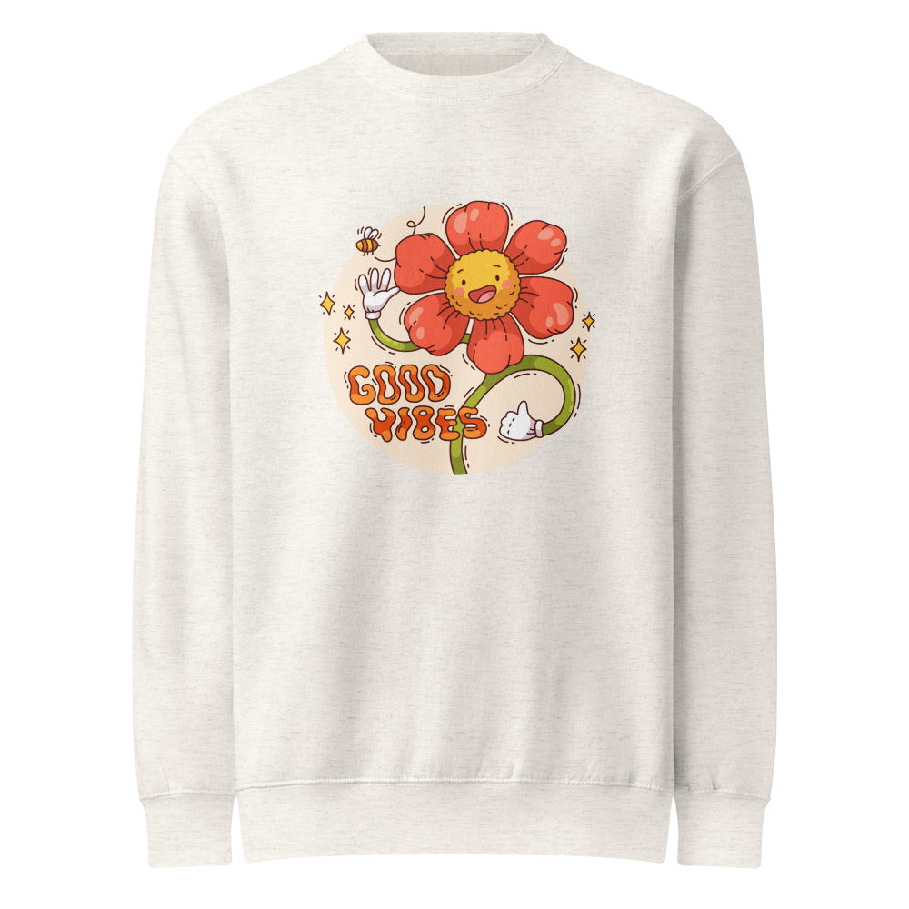 Good vides | Unisex Premium Crew Neck Sweatshirt | Lane Seven LS14004