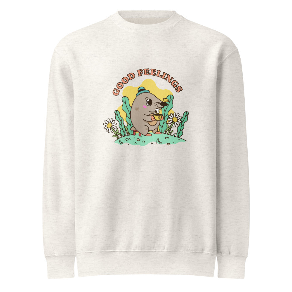 Good feelings | Unisex Premium Crew Neck Sweatshirt | Lane Seven LS14004