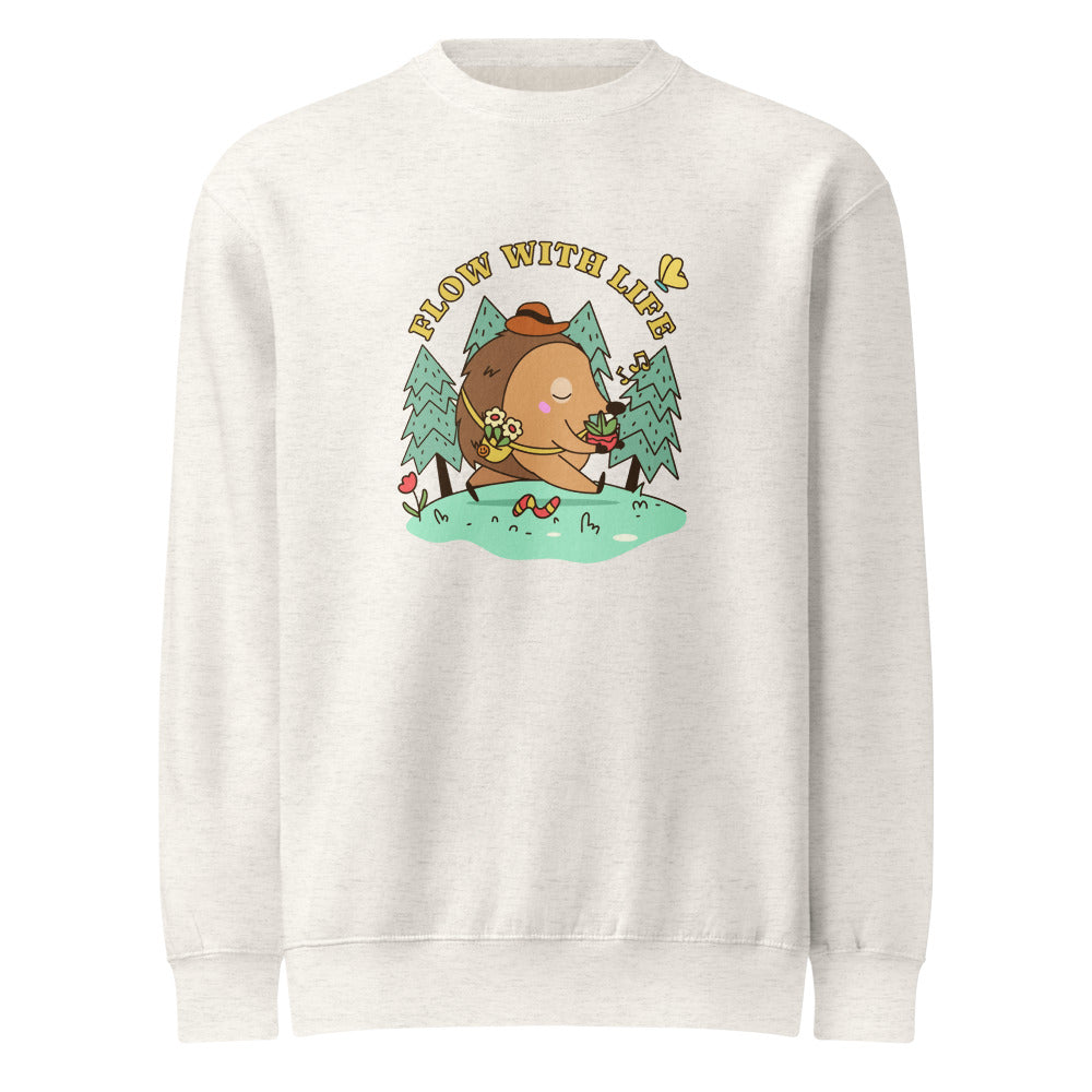 Flow with life | Unisex Premium Crew Neck Sweatshirt | Lane Seven LS14004