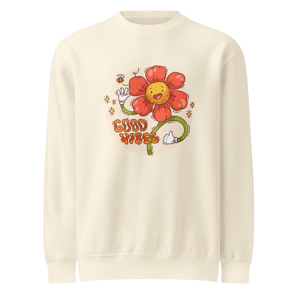 Good vides | Unisex Premium Crew Neck Sweatshirt | Lane Seven LS14004