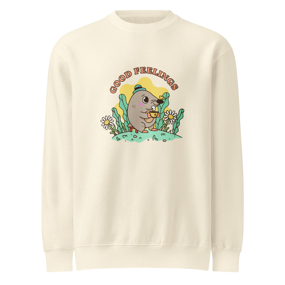 Good feelings | Unisex Premium Crew Neck Sweatshirt | Lane Seven LS14004