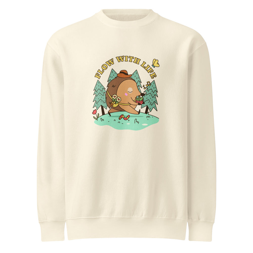 Flow with life | Unisex Premium Crew Neck Sweatshirt | Lane Seven LS14004