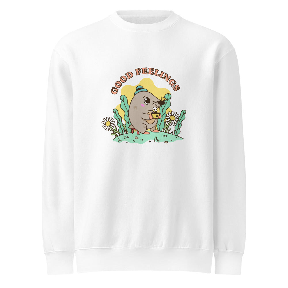 Good feelings | Unisex Premium Crew Neck Sweatshirt | Lane Seven LS14004