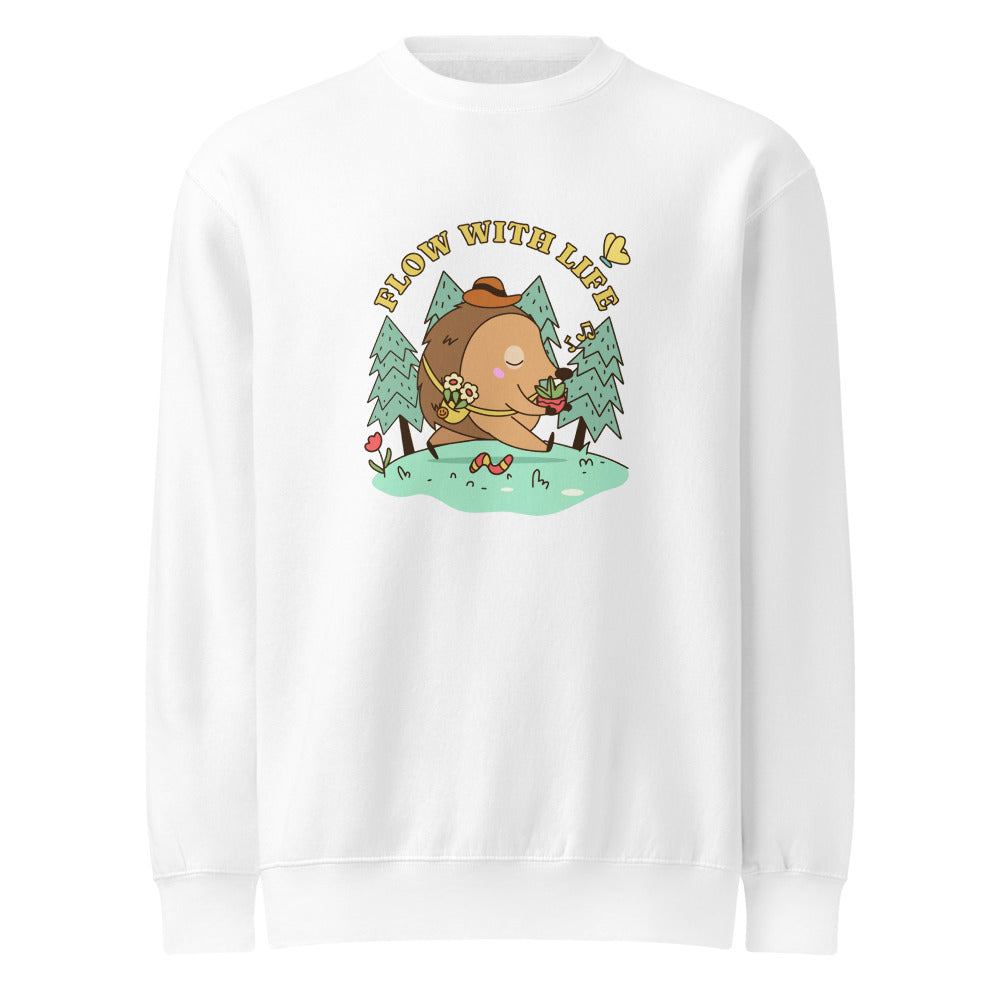 Flow with life | Unisex Premium Crew Neck Sweatshirt | Lane Seven LS14004