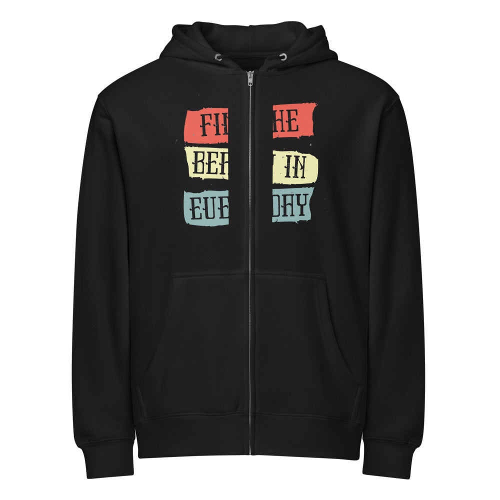 Find the beauty in every day | Unisex Premium Full Zip Hoodie | Lane Seven LS14003