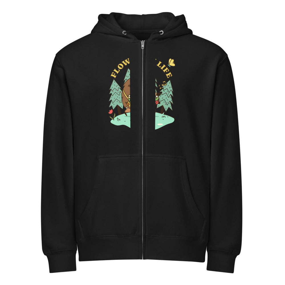 Flow with life | Unisex Premium Full Zip Hoodie | Lane Seven LS14003