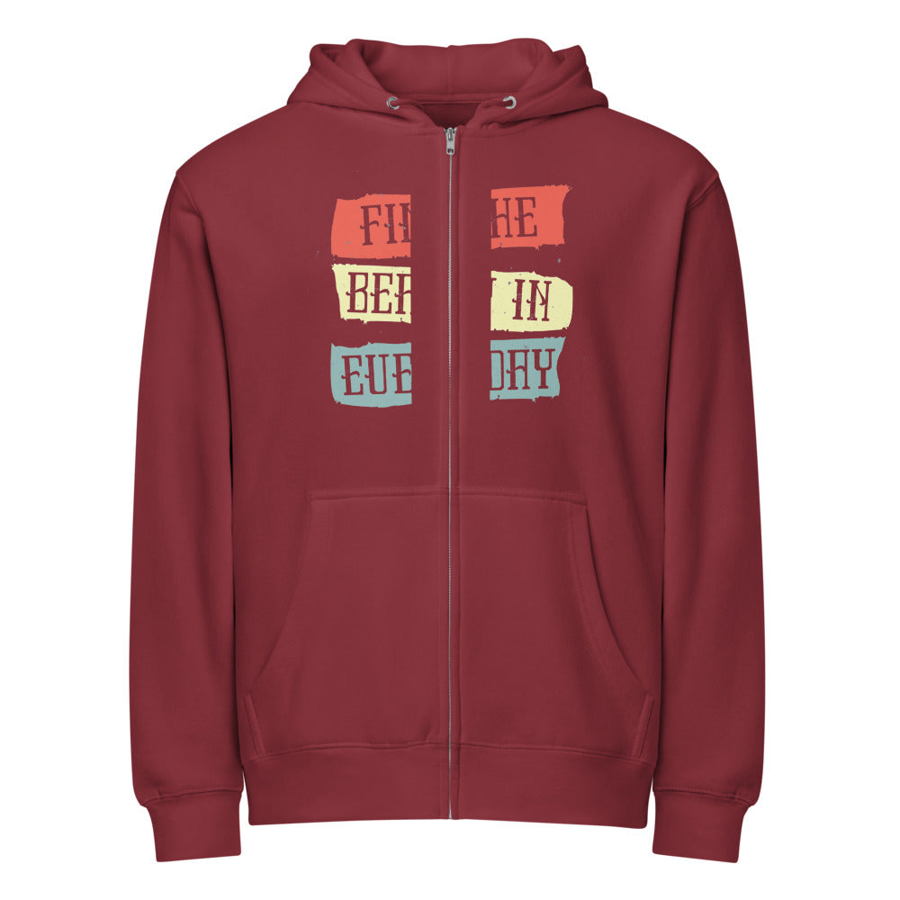 Find the beauty in every day | Unisex Premium Full Zip Hoodie | Lane Seven LS14003