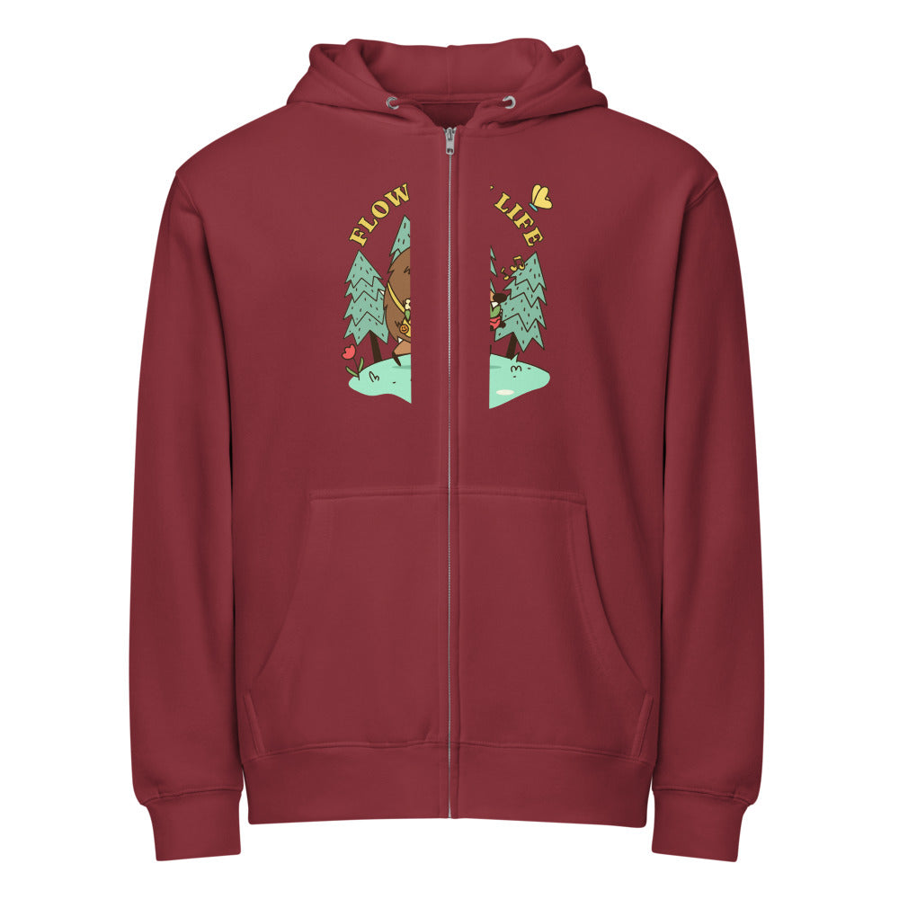 Flow with life | Unisex Premium Full Zip Hoodie | Lane Seven LS14003