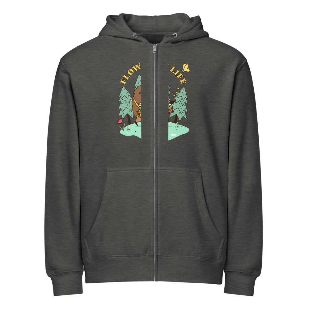 Flow with life | Unisex Premium Full Zip Hoodie | Lane Seven LS14003