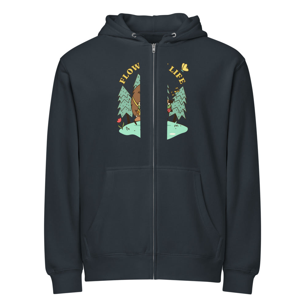 Flow with life | Unisex Premium Full Zip Hoodie | Lane Seven LS14003