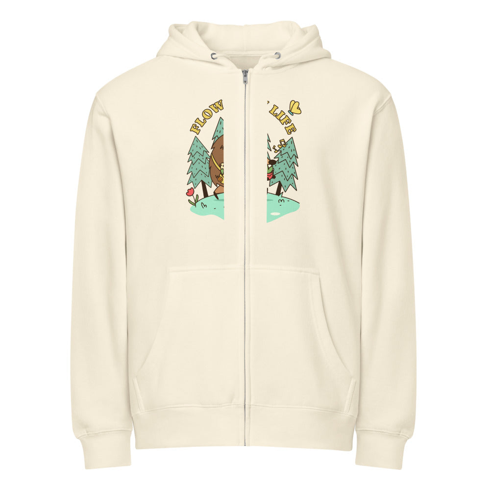 Flow with life | Unisex Premium Full Zip Hoodie | Lane Seven LS14003