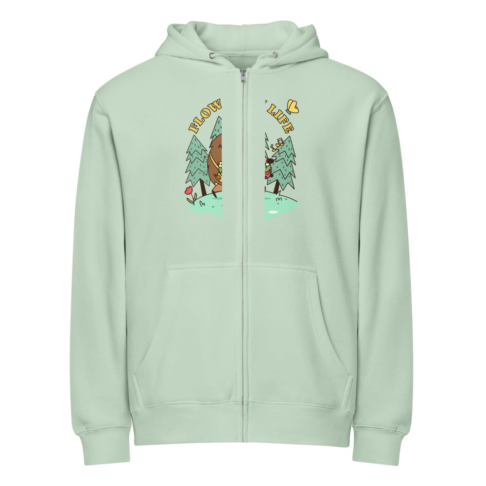 Flow with life | Unisex Premium Full Zip Hoodie | Lane Seven LS14003