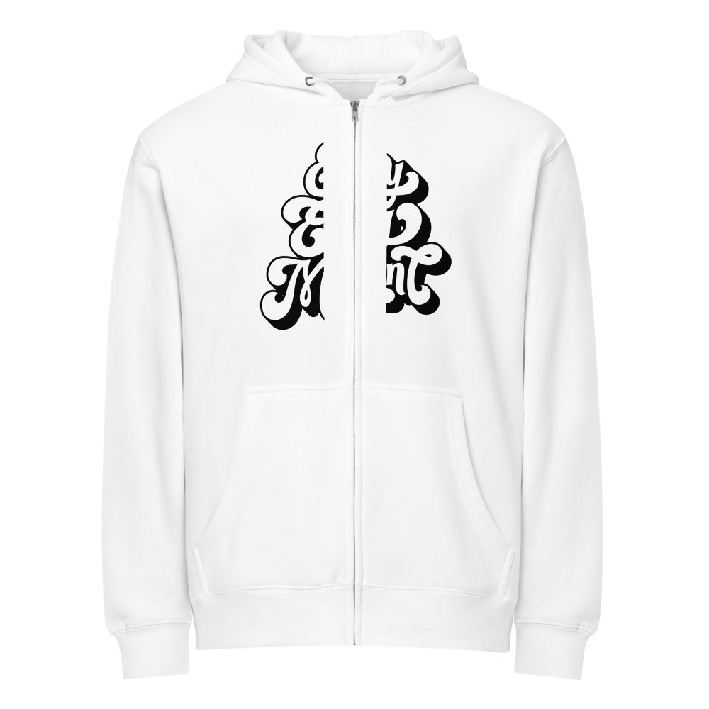 Enjoy every moments white | Unisex Premium Full Zip Hoodie | Lane Seven LS14003