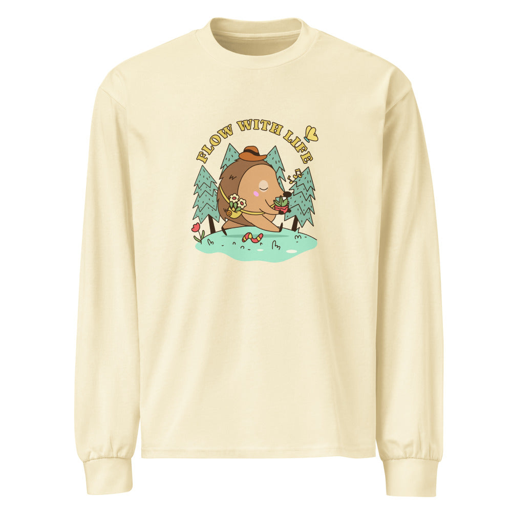 Flow with life | Unisex Premium Heavyweight Long Sleeve Shirt | AS Colour 5081