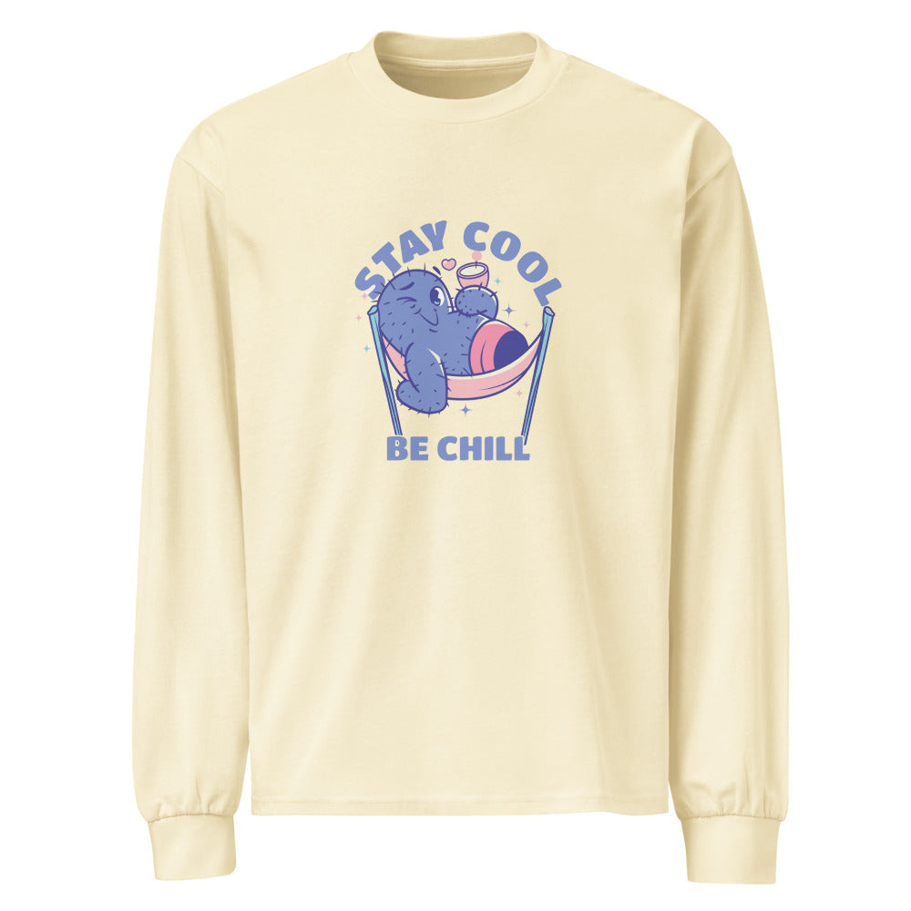 Stay cool be chill | Unisex Premium Heavyweight Long Sleeve Shirt | AS Colour 5081