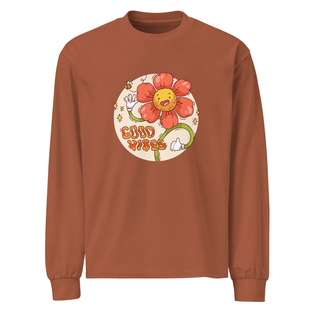 Good vides | Unisex Premium Heavyweight Long Sleeve Shirt | AS Colour 5081