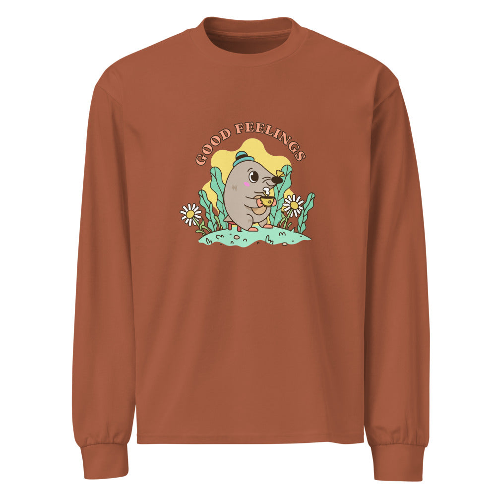 Good feelings | Unisex Premium Heavyweight Long Sleeve Shirt | AS Colour 5081