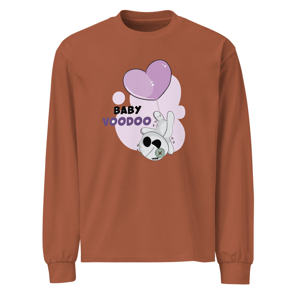 Ted heart - Baby voodoo | Unisex Premium Heavyweight Long Sleeve Shirt | AS Colour 5081